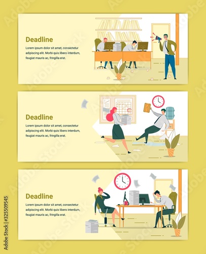 Deadline Approaching Web Banners Templates Set
