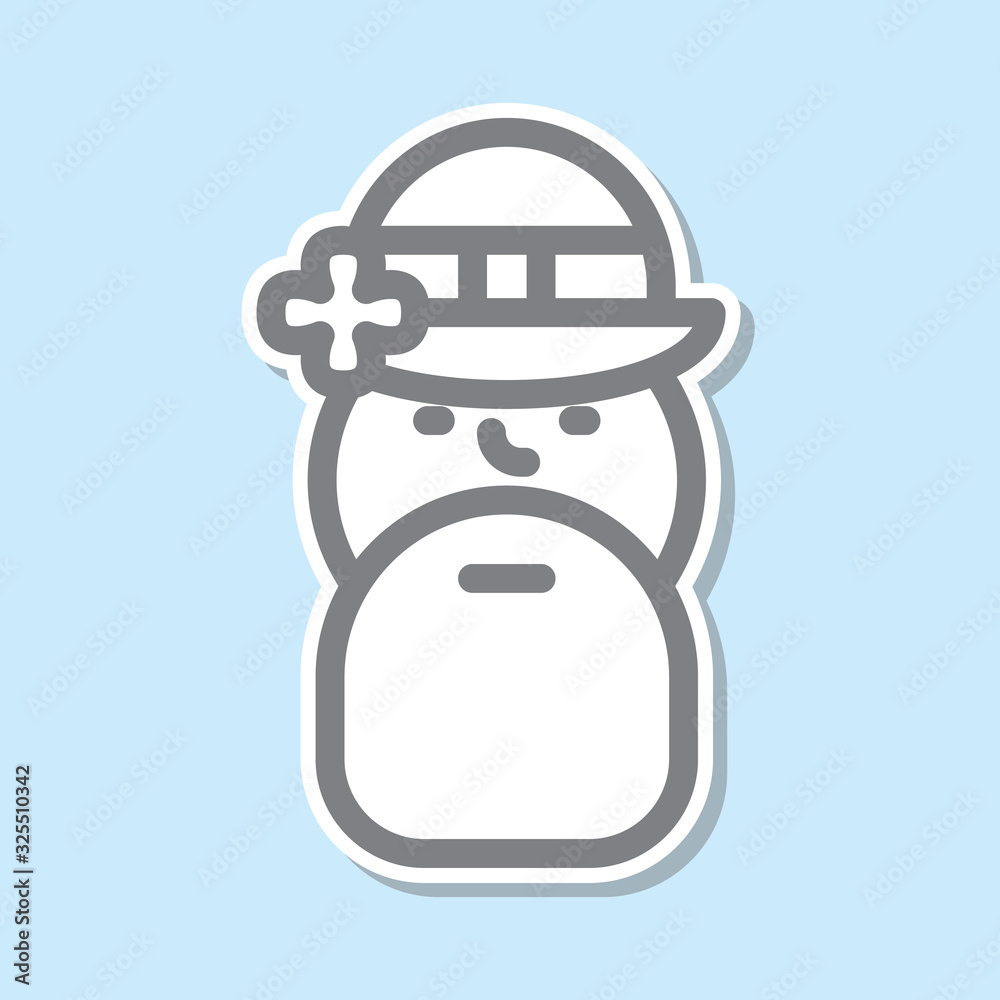 God sticker icon. Simple thin line, outline vector of mythology icons for ui and ux, website or mobile application God sticker icon. Simple thin line, outline vector of mythology icons for ui and ux, website or mobile application