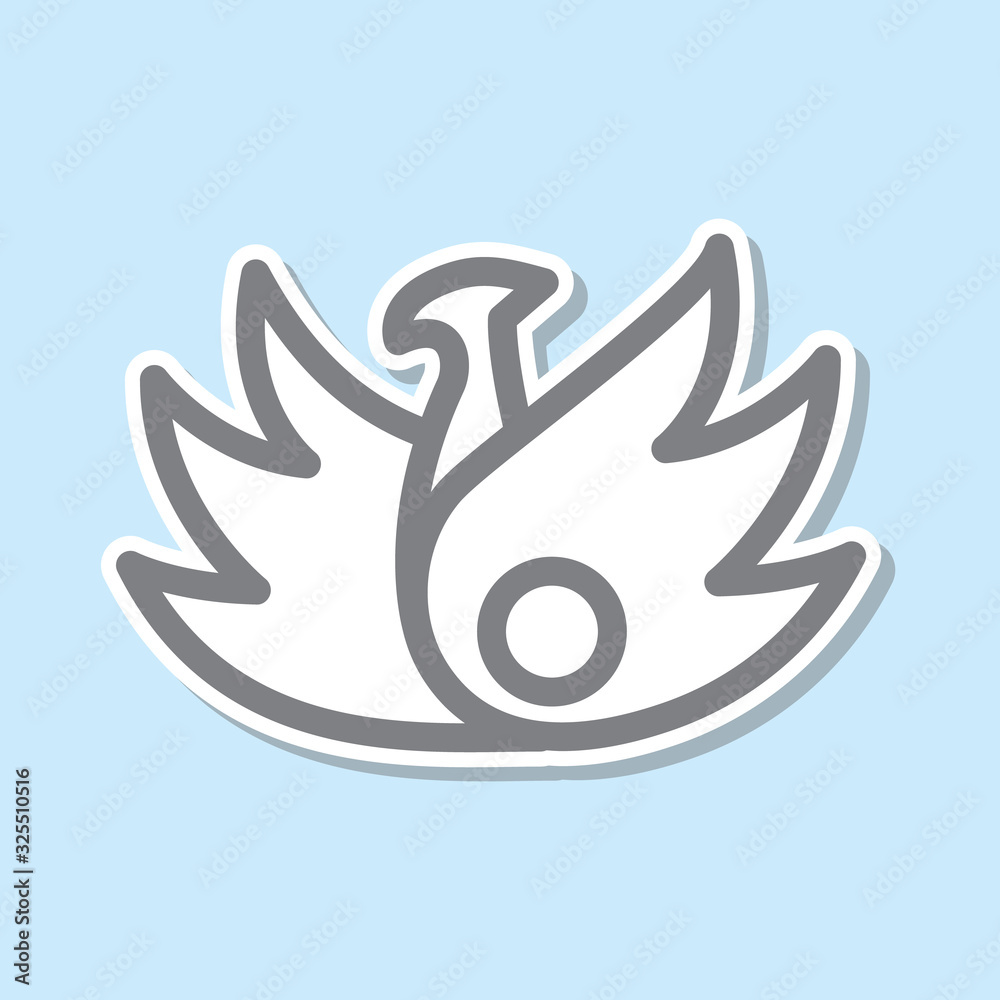 Phoenix sticker icon. Simple thin line, outline vector of mythology icons for ui and ux, website or mobile application