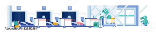 Baggage Claim Department with Conveyor in Airport.