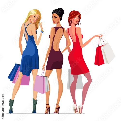 girls with shopping bags