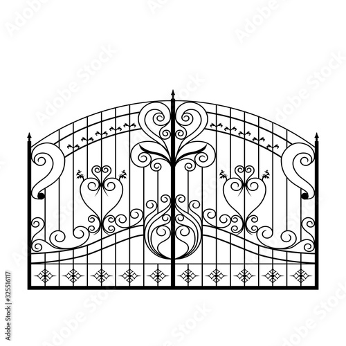 Iron gate vector illustration on white background.  EPS10.