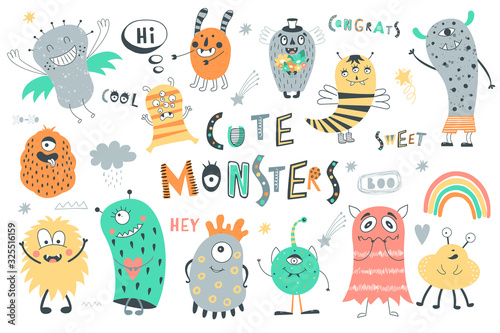 Set of cute monsters