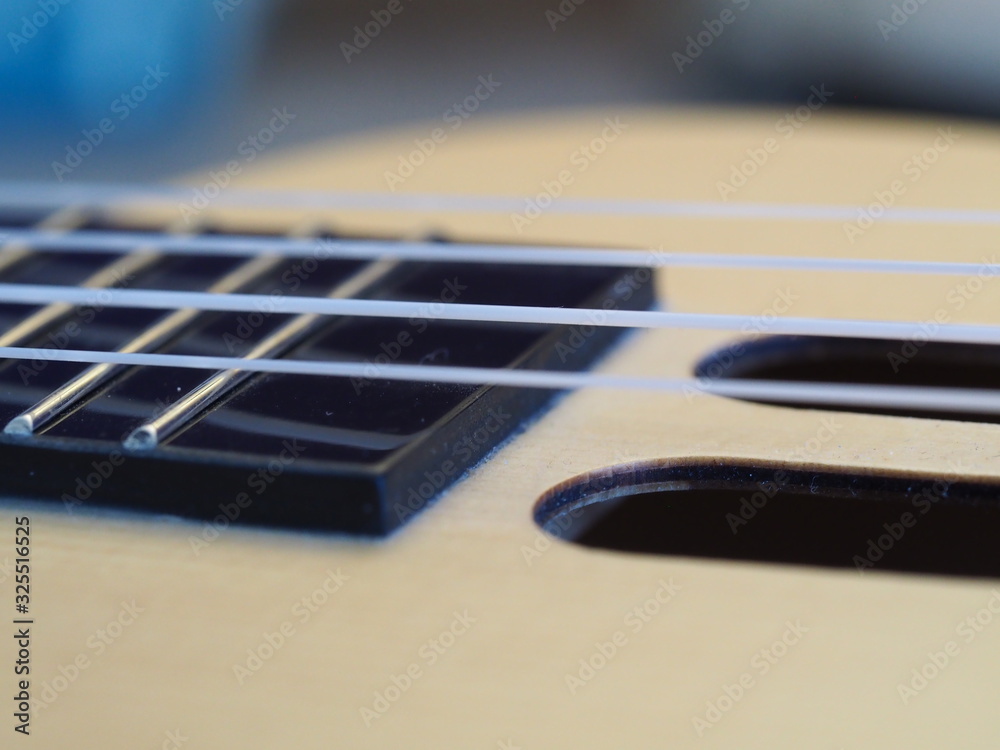Fototapeta premium Macro of Ukulele Body and Strings