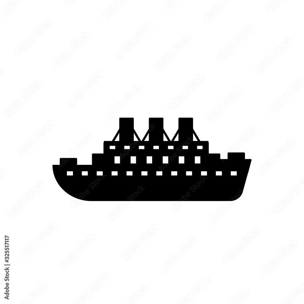 Water transport, cruise ship icon. Simple vector boat icons for ui and ux, website or mobile application