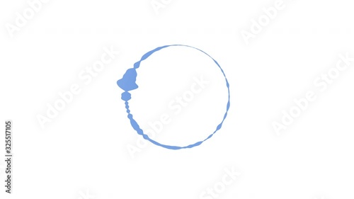 Blue disco circle volume audio frequency wave spectrum on a white display background - loop