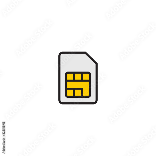 Sim card icon symbol vector illustration. Chip, mobile slot for your web site design or mobile app, graphic design, UI. EPS10. Vector illustration