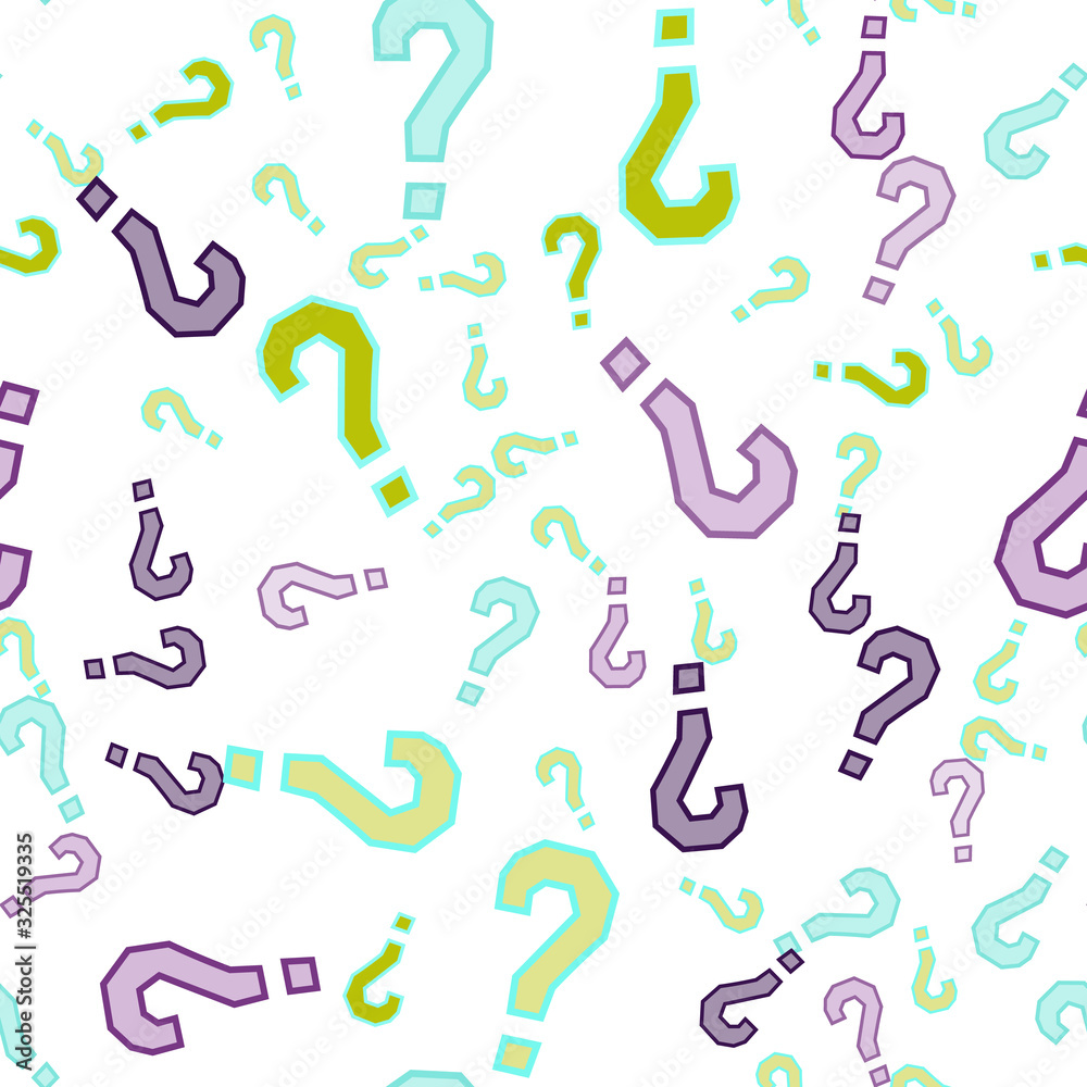 Quiz seamless pattern. Question marks, doubt, faq Quiz seamless pattern. Question marks, doubt, faq