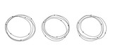 Vector set of hand drawn round frames with small beads isolated on white background. Line art style