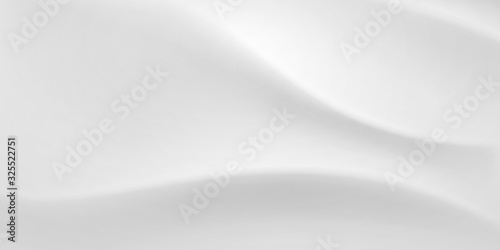 Abstract background with wavy surface in white and gray colors
