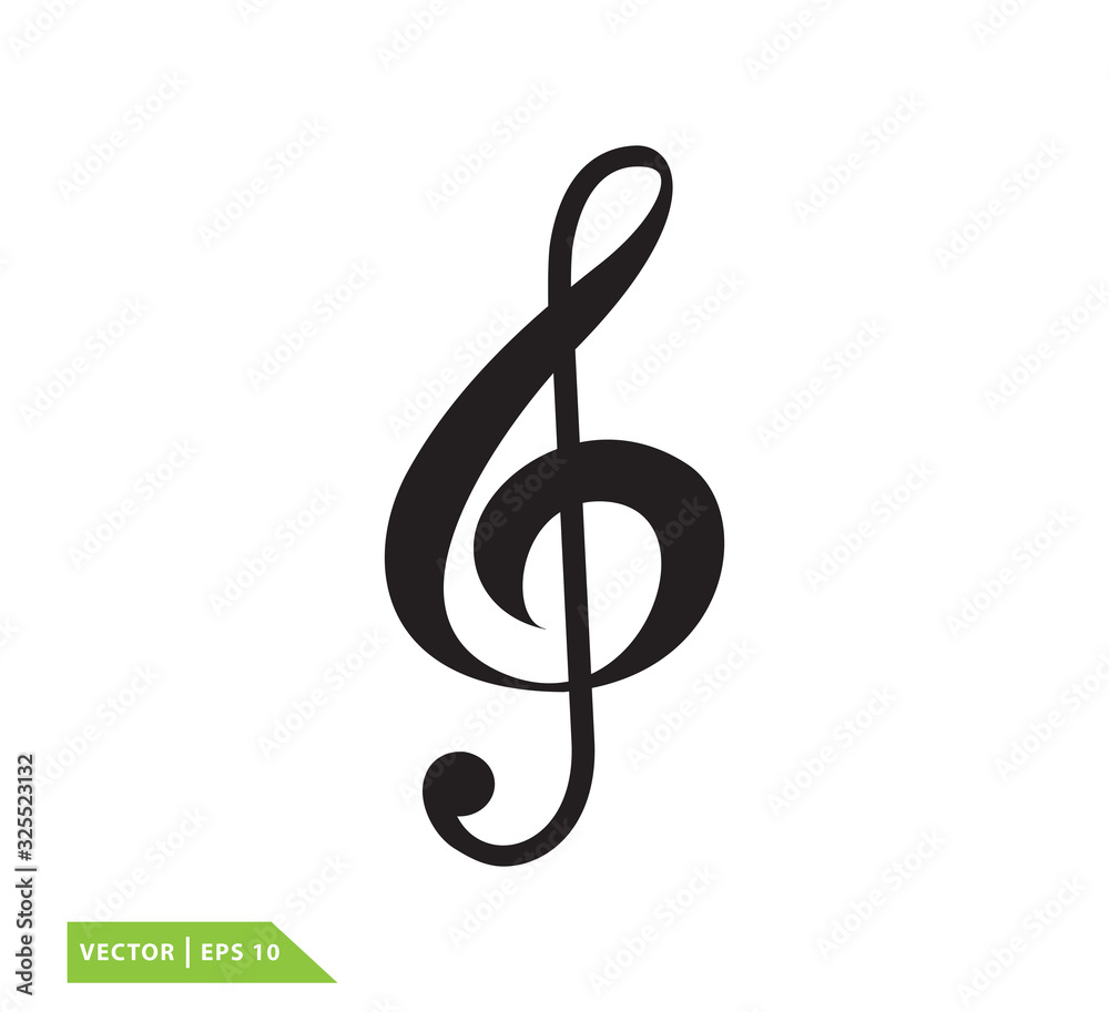 Clef note icon vector logo design template Clef note icon vector logo design template