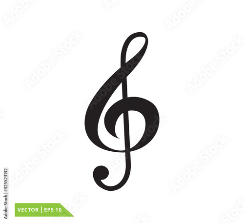 Clef note icon vector logo design template