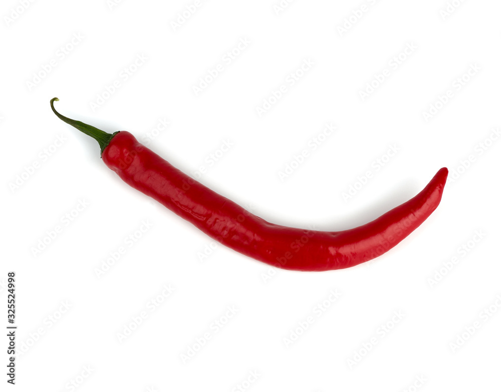 whole red hot pepper fruit isolated on white background, hot spice whole red hot pepper fruit isolated on white background, hot spice