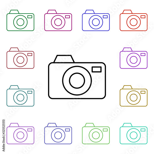 Wallpaper Mural Camera multi color style icon. Simple thin line, outline vector of summer icons for ui and ux, website or mobile application Torontodigital.ca