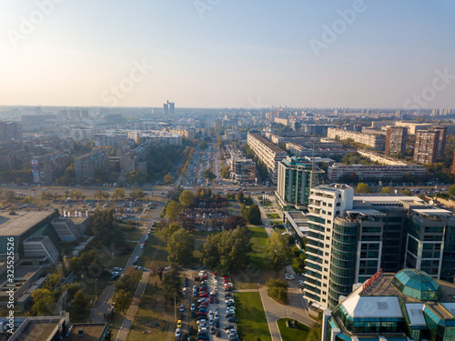Aerial view of 21st block in Belgrade