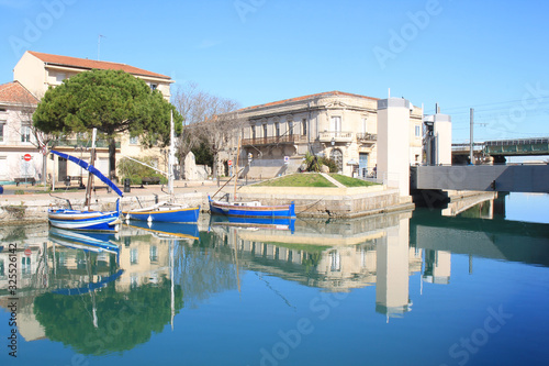 The river port of Frontignan, a seaside resort in the Mediterranean sea, Herault, Occitanie, France