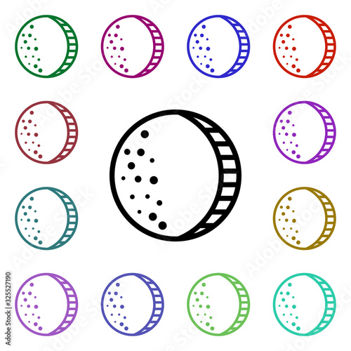 Gibbous moon sign multi color style icon. Simple thin line, outline vector of weather icons for ui and ux, website or mobile application