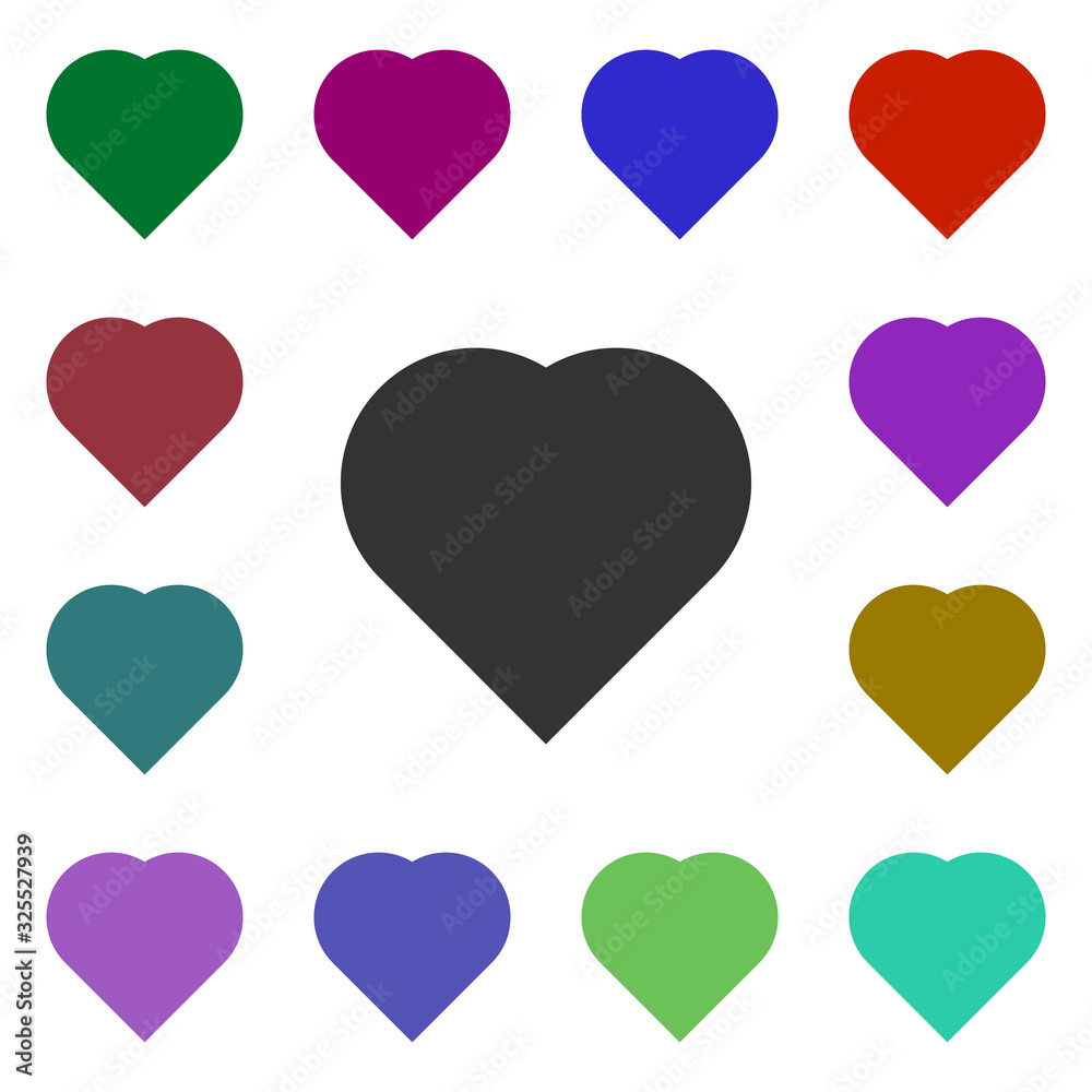 Heart multi color style icon. Simple glyph, flat vector of web icons for ui and ux, website or mobile application Heart multi color style icon. Simple glyph, flat vector of web icons for ui and ux, website or mobile application