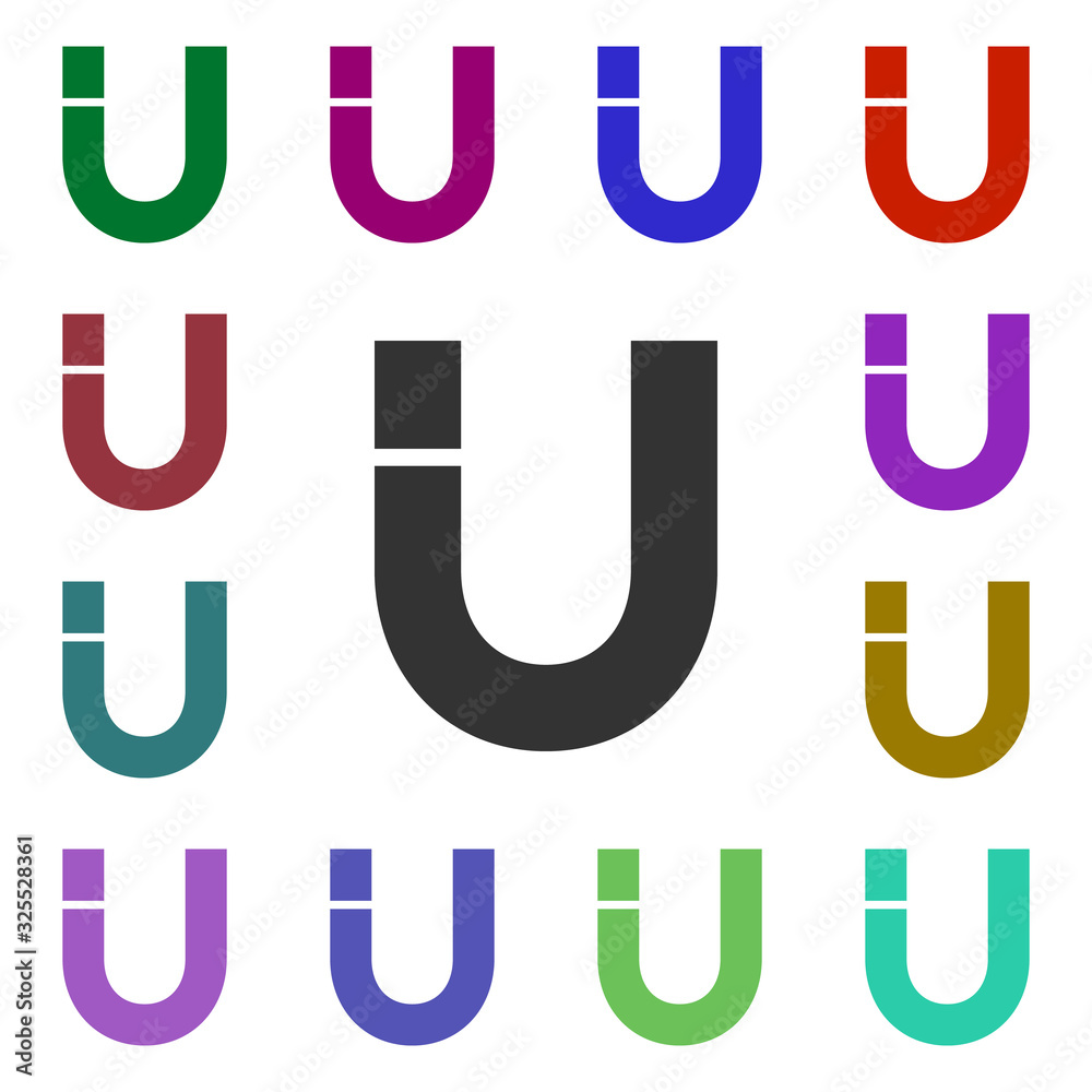 Text letter umulti color style icon. Simple glyph, flat vector of web icons for ui and ux, website or mobile application