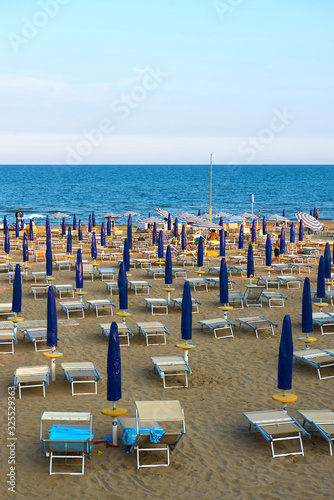 Adriatic sea with shore. Lignano Sabbiadoro, Italy.