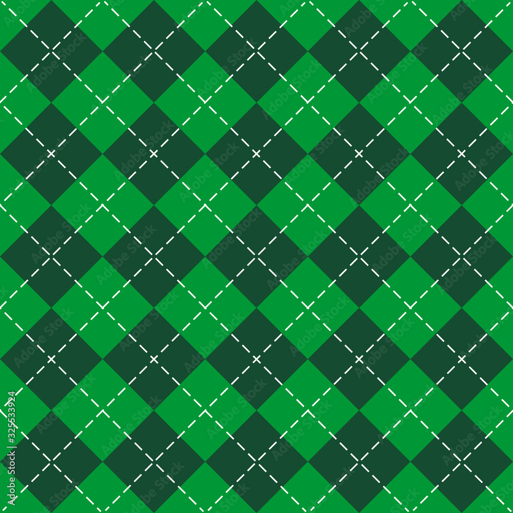 St. Patricks day Argyle. Pattern Scottish cage St. Patricks day Argyle. Pattern Scottish cage