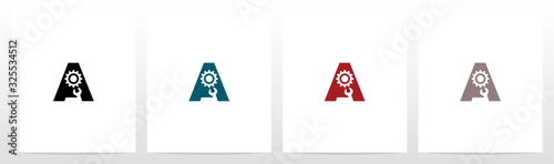 Wrench And Gears On Letter Logo Design A