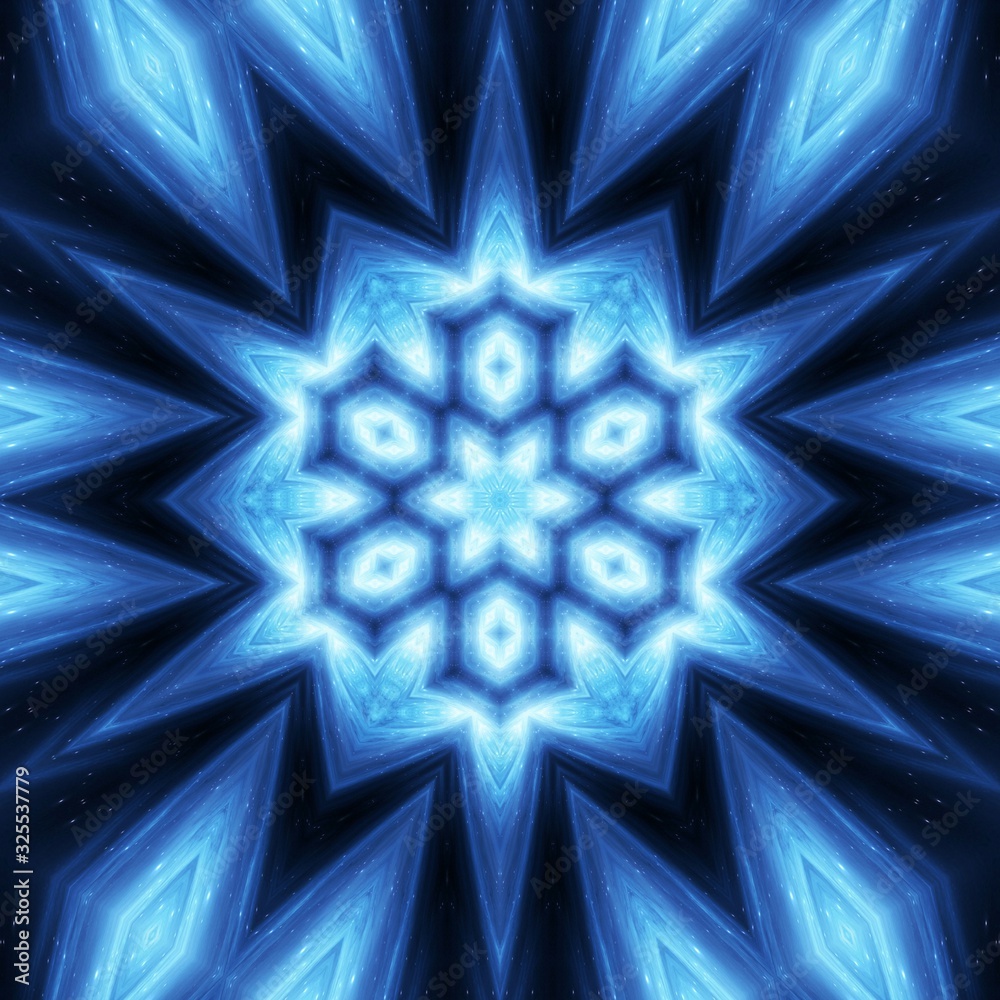 Obraz premium Abstract Fractal Kaleidoscope Pattern Texture for Wallpaper or Tiles Floor