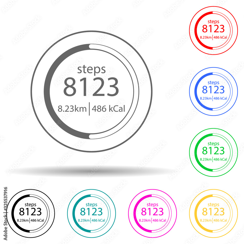 pedometer multi color style icon. Simple glyph, flat vector of measuring elements icons for ui and ux, website or mobile application pedometer multi color style icon. Simple glyph, flat vector of measuring elements icons for ui and ux, website or mobile application