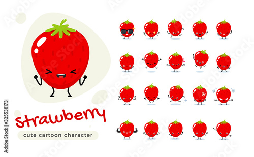 The Red Strawberry. Isolated Vector Illustration