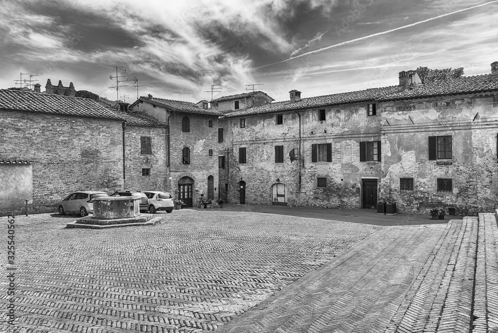 Sant'Agostino square in San Gimignano, Tuscany, Italy