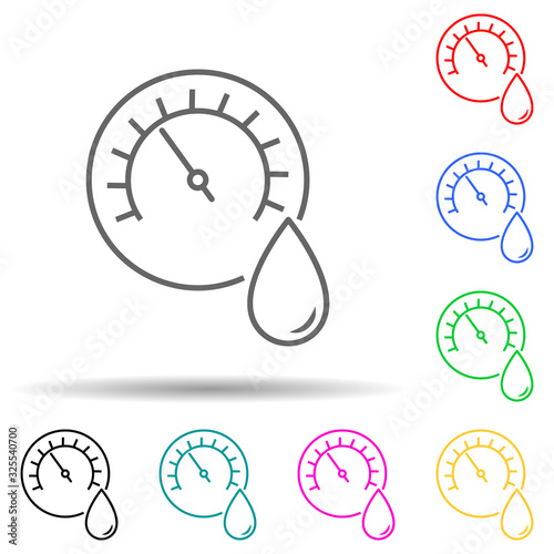 hygrometer multi color style icon. Simple thin line, outline vector of measuring Instruments icons for ui and ux, website or mobile application