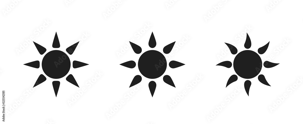 sun icon set. sunny symbols in simple flat design. weather sign Stock ...