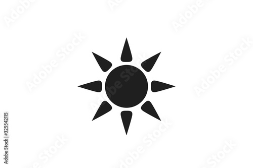 sun icon. sunny clear day symbol in simple flat design. weather forecast sign