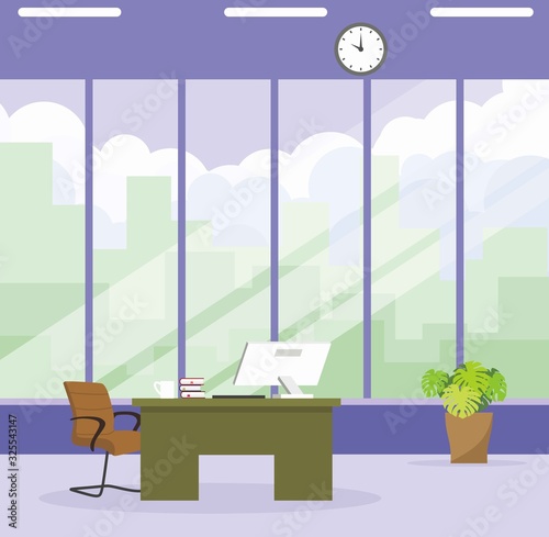  Empty ceo office interior.vector illustration
