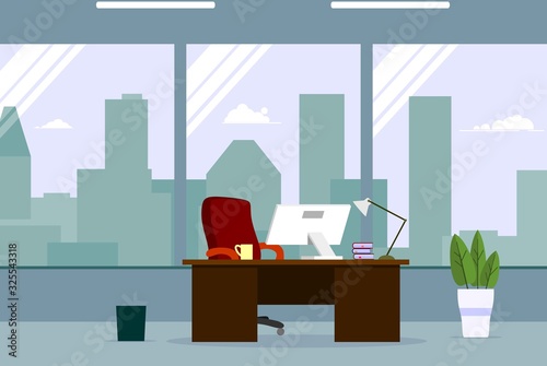 	 Empty ceo office interior.vector illustration