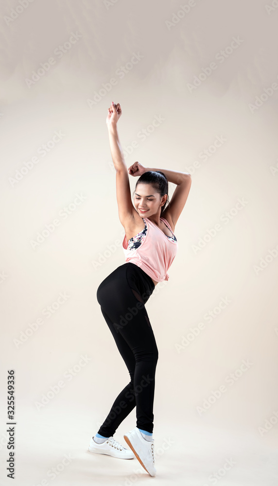 The young woman doing Zumba dance workout,for exercise, The young woman doing Zumba dance workout,for exercise,