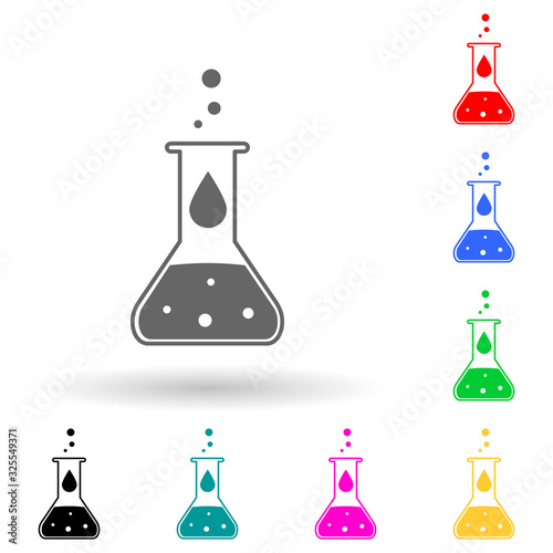chemical test tube multi color style icon. Simple glyph, flat vector of Oil icons for ui and ux, website or mobile application