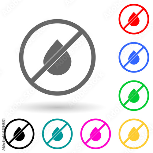 prohibition on oil production multi color style icon. Simple glyph, flat vector of Oil icons for ui and ux, website or mobile application