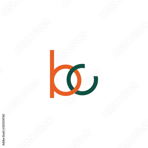 Initial letter bc or cb logo design template