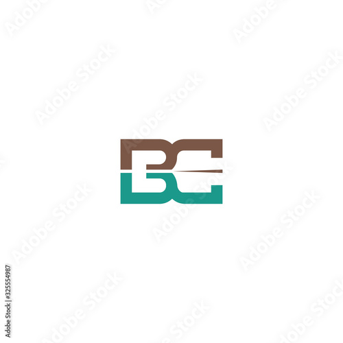 Initial letter bc or cb logo vector design template