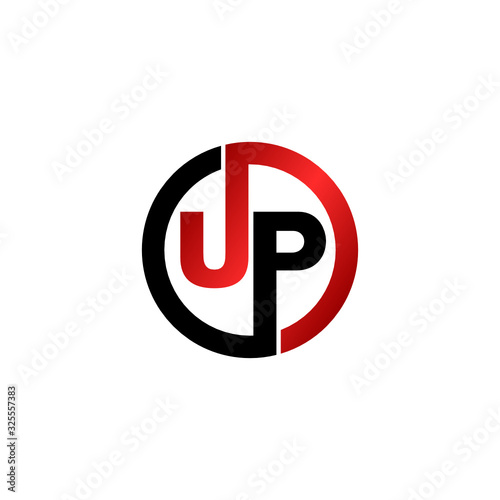 Letter UP simple logo design vector