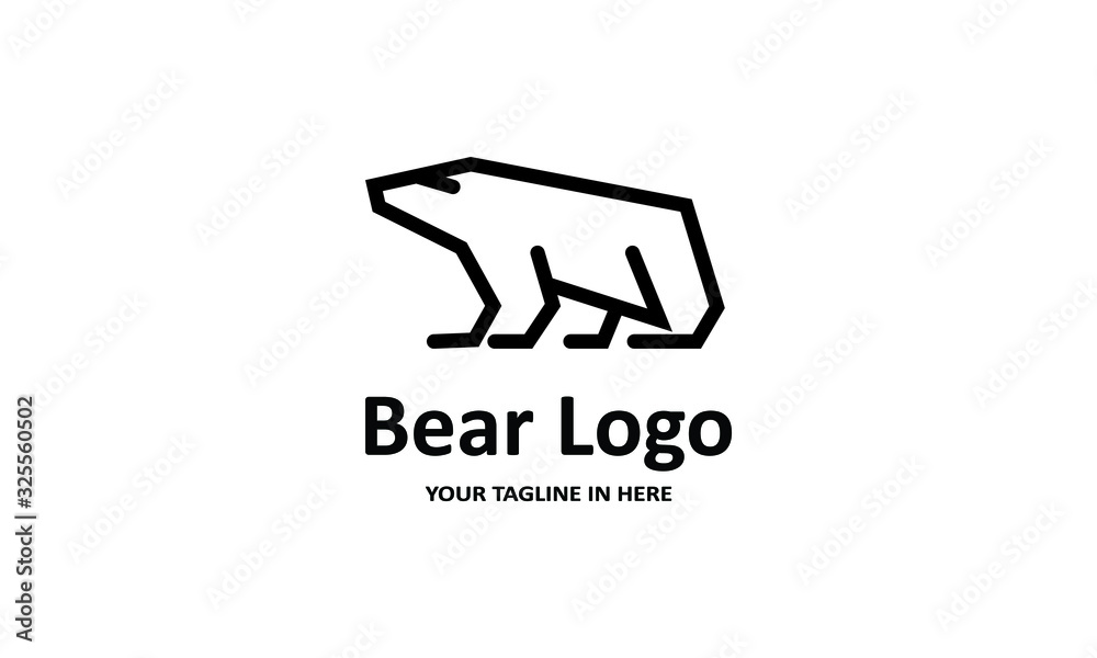 The flat bear logo concept is perfect for business, technology, contractor and housing symbols, health,sport, restaurants, education The flat bear logo concept is perfect for business, technology, contractor and housing symbols, health,sport, restaurants, education
