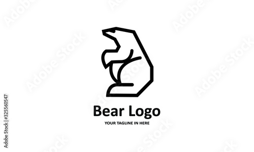 The flat bear logo concept is perfect for business, technology, contractor and housing symbols, health,sport, restaurants, education 