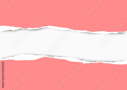 Torn paper on transparent background with space for text. Vector illustration.	