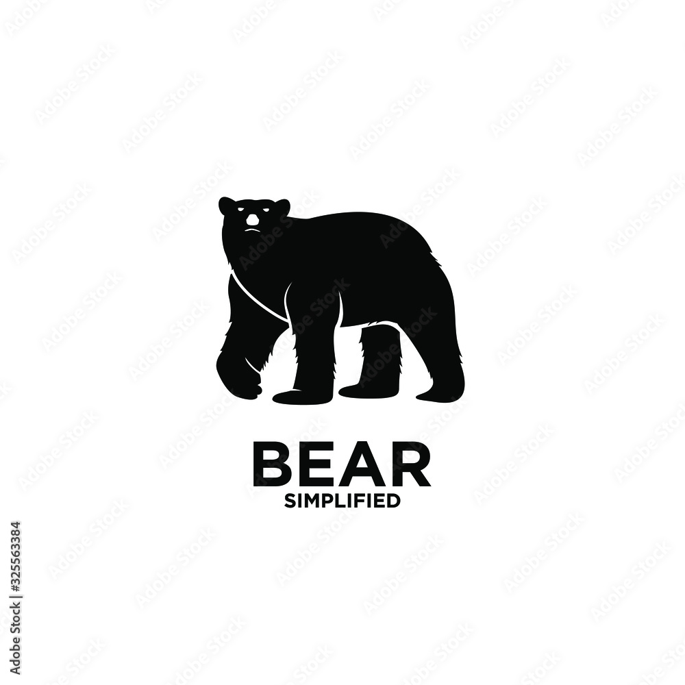 Black bear silhouette logo icon design vector illustration