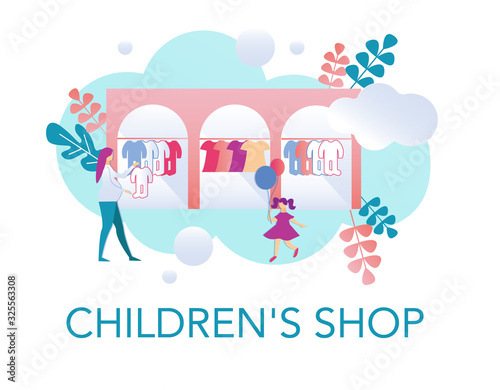 Prospective Mother and Little Preschool Girl with Balloons in Childrens Shop. Pregnant Woman Picking Romper Suit for Newborn. Little Girl Having Fun while Mom is Looking for New Dress for Her Kid.