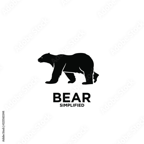 Black bear silhouette logo icon design vector illustration