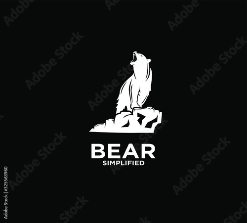 Black bear logo icon design vector illustration