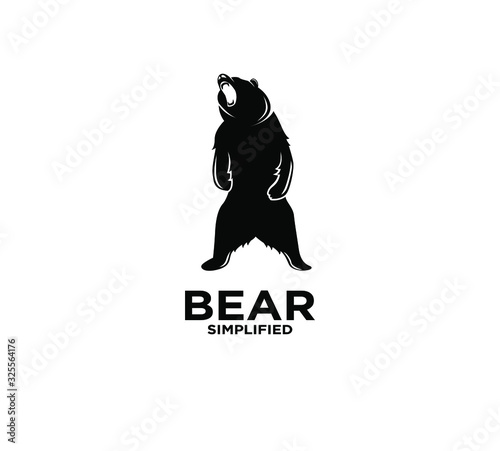 Black bear silhouette logo icon design vector illustration