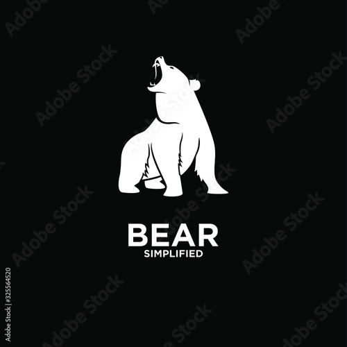 Black bear logo icon design vector illustration